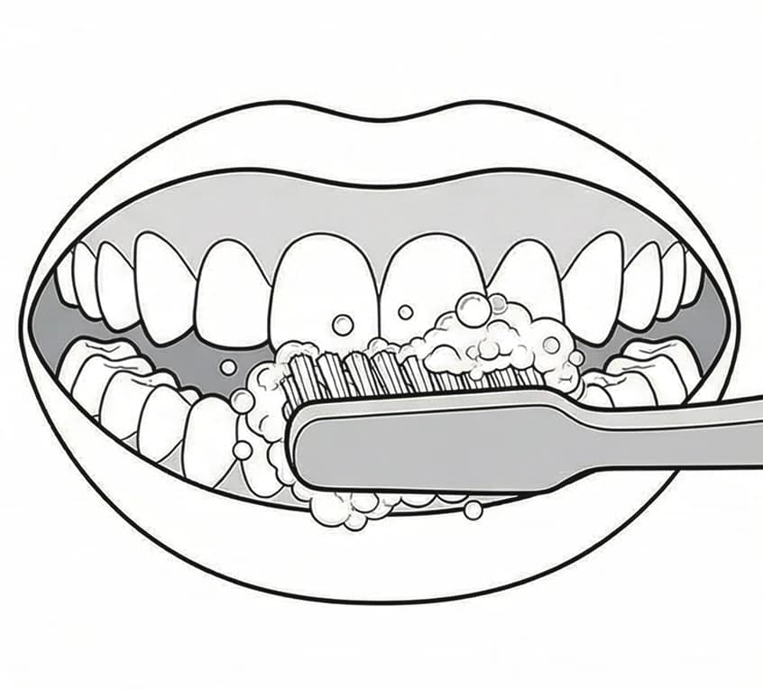 Toothbrush cleaning between the teeth